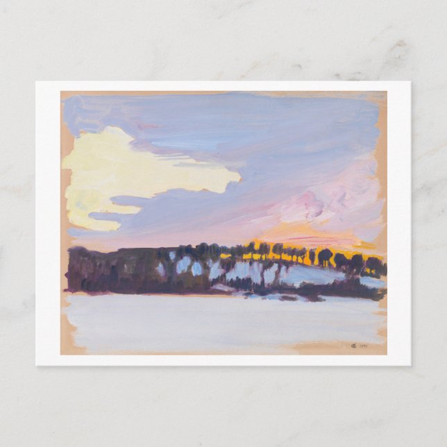 Postal Paisaje nocturno, Akseli Gallen-Kallela, Bella Art (Anverso)