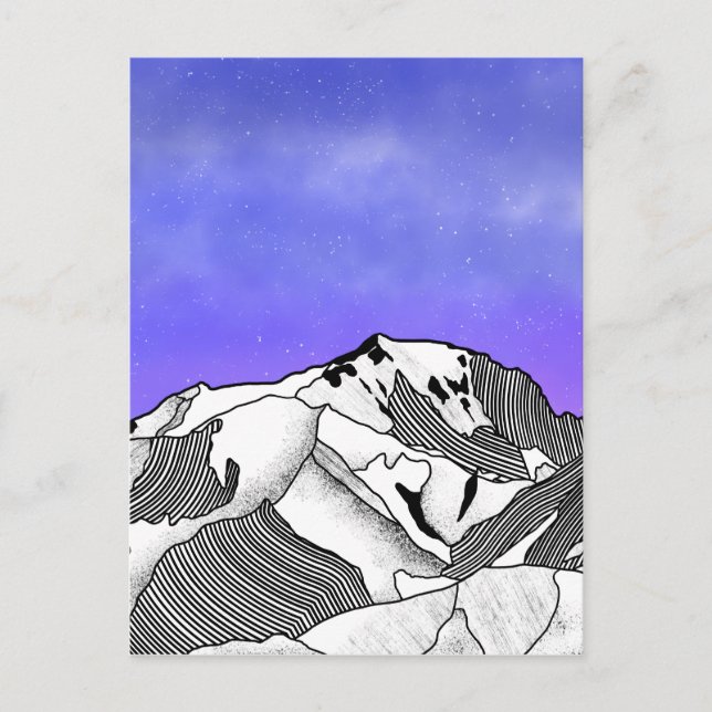 Postal Paisaje nocturno de Mont Blanc (Anverso)