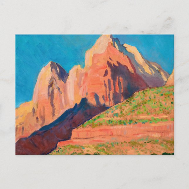 Postal Paisaje, Parque Nacional Zion por Maynard Dixon (Anverso)