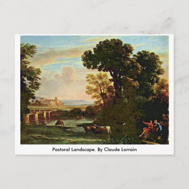 Postal Paisaje Pastoral. Por Claude Lorrain (Anverso)