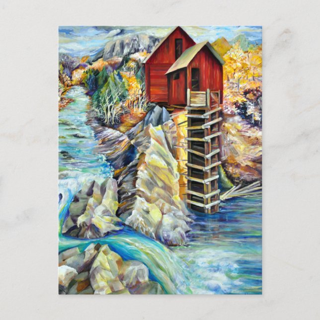 Postal Paisaje pintoresco de Colorado, molino antiguo de  (Anverso)