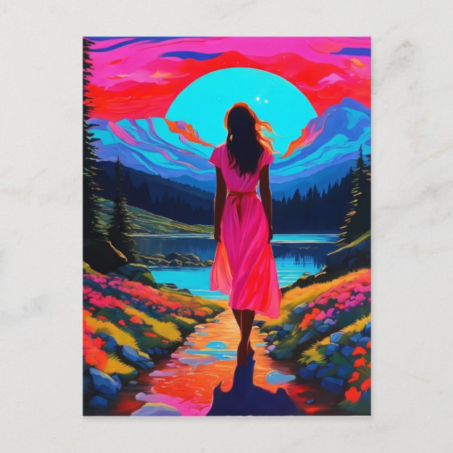 Postal Paisaje Psicodélico Escocés (Anverso)