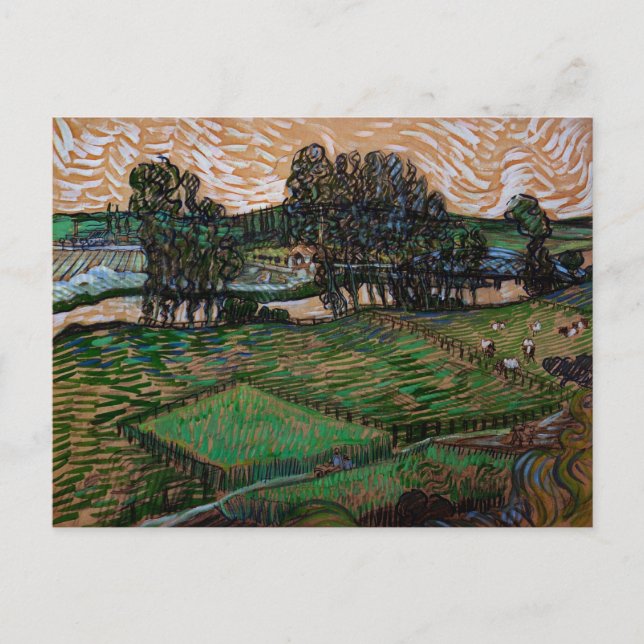 Postal Paisaje, puente sobre Oise por Vincent van Gogh (Anverso)