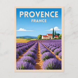 Postal Paisaje Retro Vintage Viajes Provenza Francia