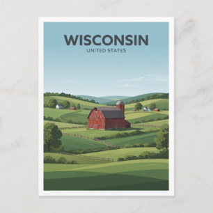 Postal Paisaje rural del área sin deriva Viroqua Wisconsi