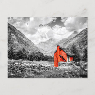 Postal Paisaje rural Fotografía en blanco y negro