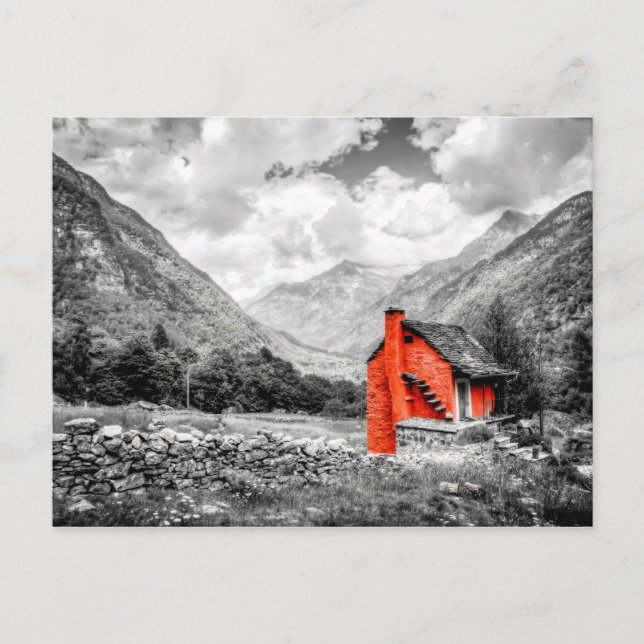 Postal Paisaje rural Fotografía en blanco y negro (Anverso)