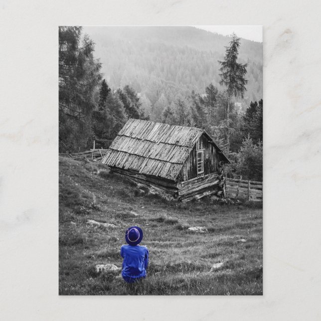 Postal Paisaje rural Fotografía Minimalista (Anverso)