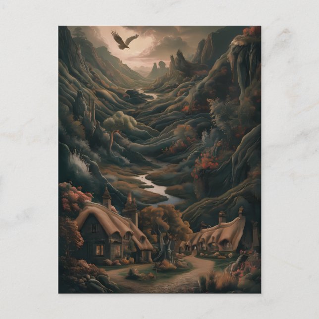 Postal Paisaje Sereno: Vuelo de Aves (Anverso)