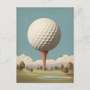 Postal Paisaje Surrealista de Pelota de Golf