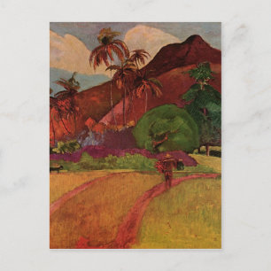 Postal Paisaje tahitiano de Paul Gauguin (1893)