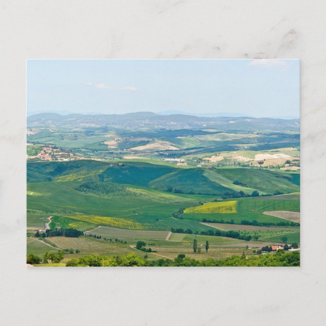 Postal Paisaje típico de la Toscana con colinas - Italia (Anverso)