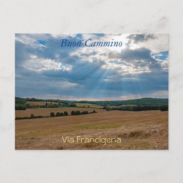 Postal Paisaje toscano a lo largo de la Francigena Postca (Anverso)