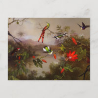 Paisaje tropical con 10 Hummingbirds Heade