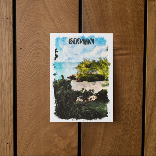 Postal Paisaje tropical de las Islas Bermudas (bermuda travel postcard)