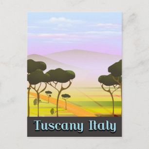 Postal Paisaje turístico de la Toscana Italia.