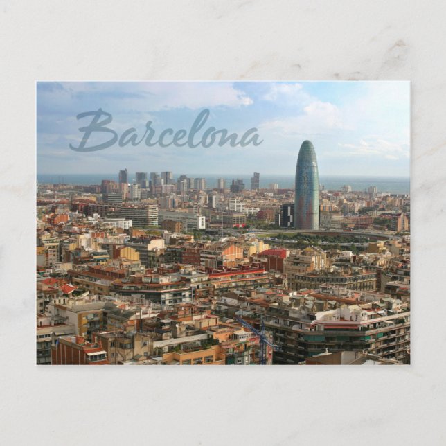 Postal Paisaje urbano de Barcelona (Anverso)