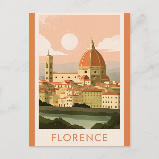 Postal Paisaje urbano de Florencia (Anverso)