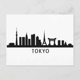Postal Paisaje urbano de Japón Viaje   Silueta del horizo