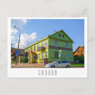 Postal Paisaje urbano de la ciudad de Grodno en Bielorrus