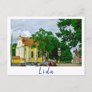 Postal Paisaje urbano de la ciudad de Lida en Bielorrusia