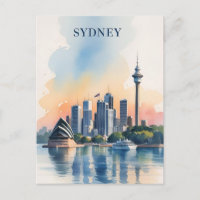 Paisaje urbano de Sídney Australia acuarela Viaje