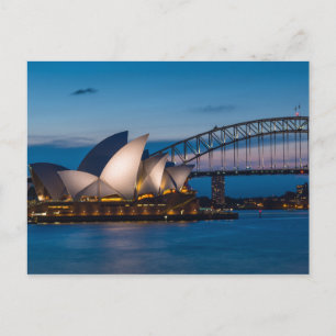 Postal Paisaje urbano de Sídney por la noche, Australia