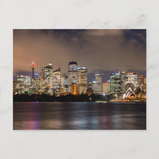 Postal Paisaje urbano de Sídney por la noche, Australia