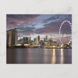 Postal Paisaje urbano de Singapur al atardecer