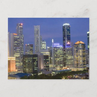 Postal Paisaje urbano de Singapur al atardecer