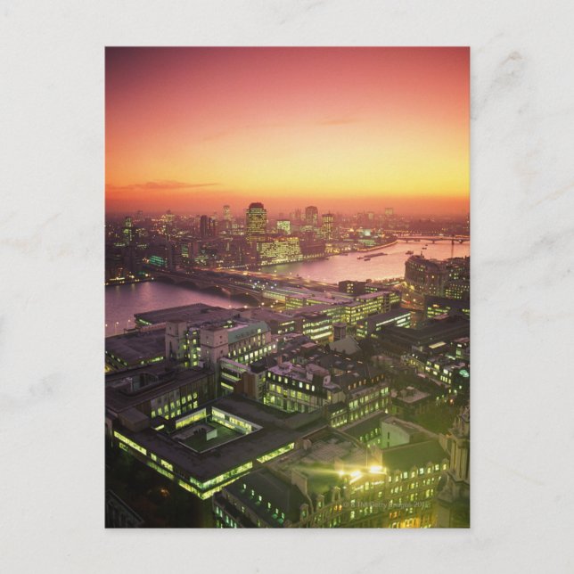 Postal Paisaje urbano iluminado (Anverso)