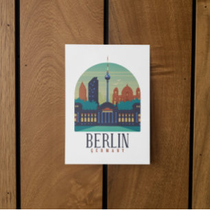 Postal Paisaje urbano minimalista vintage Berlín Alemania