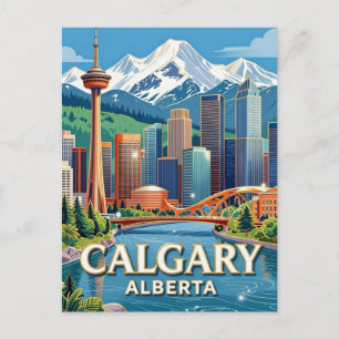 Postal Paisaje urbano moderno de Calgary Alberta 🌊