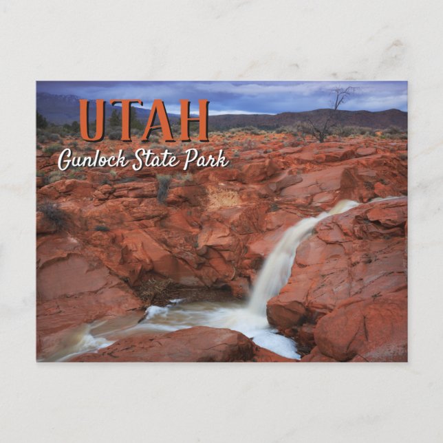 Postal Paisaje Utah del Parque Estatal Gunlock (Anverso)