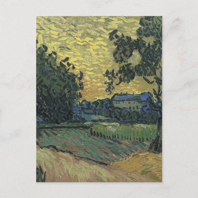 Postal Paisaje Van Gogh en Twilight (Anverso)