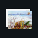 Postal Paisaje Van Gogh-Snowy con arles en segundo plano<br><div class="desc">El famoso cuadro de Vincent Van Gogh de 1888,  Paisaje de nieve con arles en segundo plano.</div>