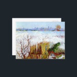 Postal Paisaje Van Gogh-Snowy con arles en segundo plano<br><div class="desc">El famoso cuadro de Vincent Van Gogh de 1888,  Paisaje de nieve con arles en segundo plano.</div>