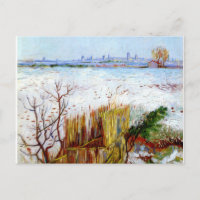 Paisaje Van Gogh-Snowy con arles en segundo plano