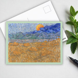 Postal Paisaje vespertino con luna en pie de Van Gogh