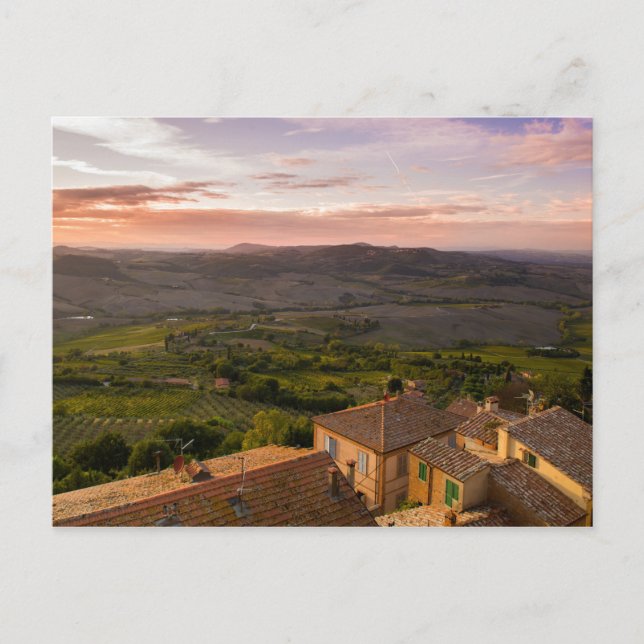 Postal Paisaje, viñas y casas de Montepulciano Italia (Anverso)