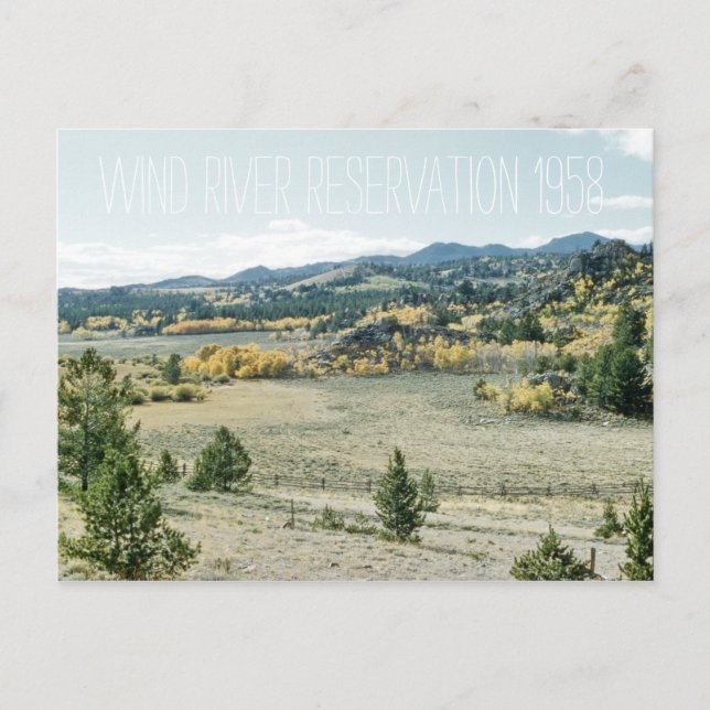 Postal Paisaje Wyoming Reserva del Río Eólico 1958 (Anverso)