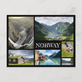Postal Paisajes con Geiranger en el collage negro noruego