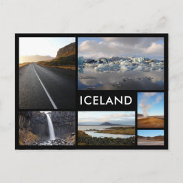 Postal Paisajes de Islandia collage de imágenes con varia