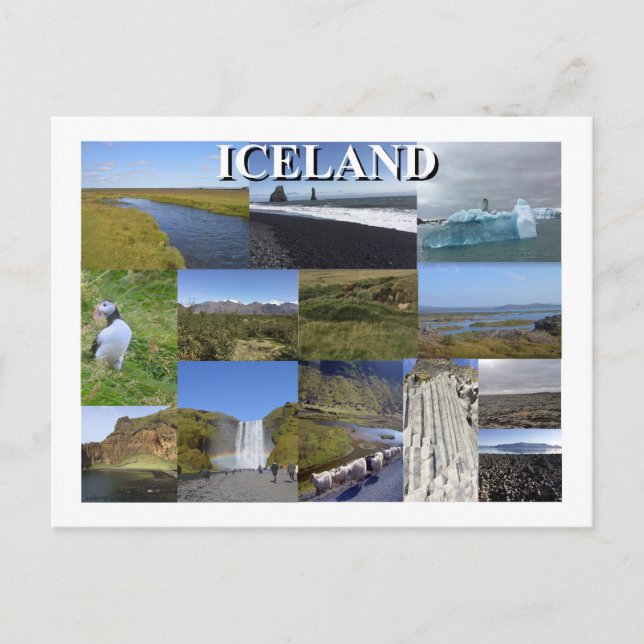 Postal Paisajes de Verano de Islandia (Anverso)
