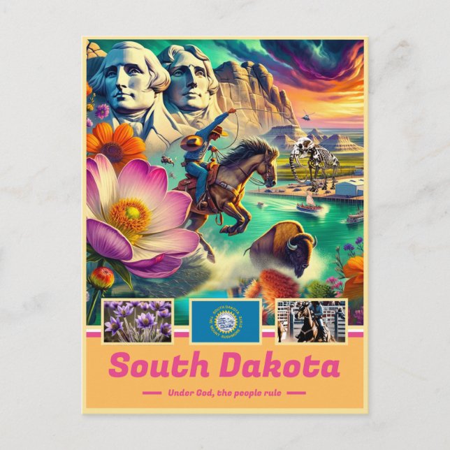 Postal Paisajes históricos de las aventuras de Dakota del (Anverso)