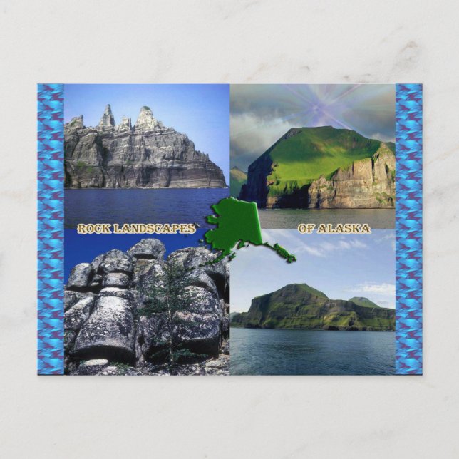 Postal Paisajes rocosos del poblado de Alaska (Anverso)