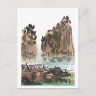 Postal paisajista del río chino