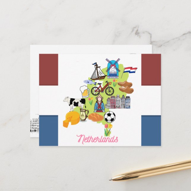 Postal Países Bajos (Anverso/Reverso In Situ)