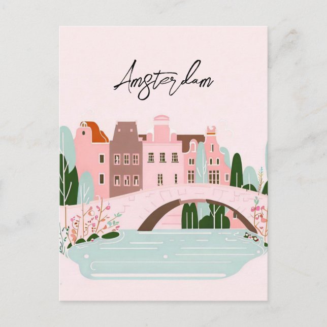 Postal Países Bajos de Ámsterdam (Anverso)
