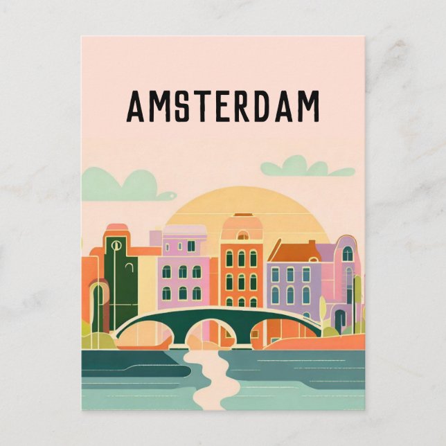 Postal Países Bajos de Ámsterdam (Anverso)